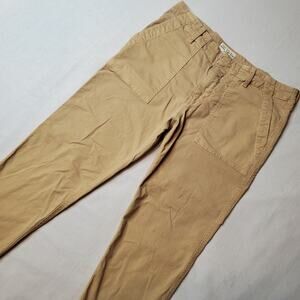 Nili Lotan Womens Size 6 Jenna Cotton Pants Raw Hem Tan